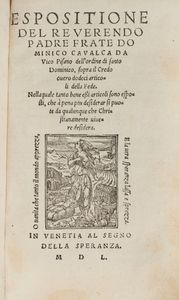 Cavalca, Domenico - Espositione sopra il Credo ovvero dodici articoli della Fede
