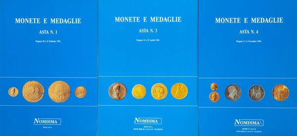 7 Cataloghi d'Asta Nomisma San Marino - Asta 1, 3, 4, 40, 43, 45, 48  - Asta Numismatica - Associazione Nazionale - Case d'Asta italiane
