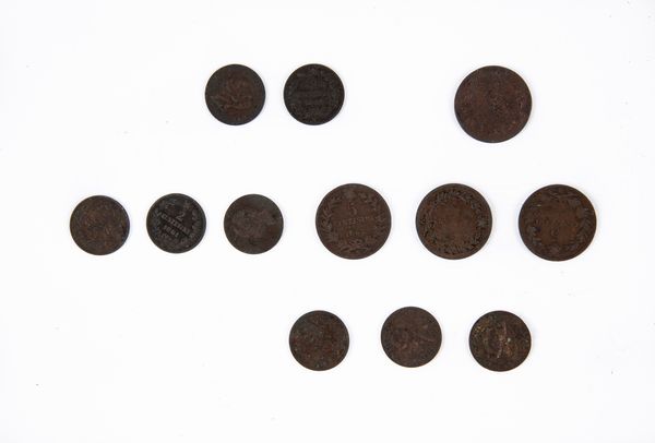 Lotto 12 monete Vittorio Emanuele II Regno d'Italia: 5 Centesimi 1861M; 1862N 2 esemplari; 1867N; 2 Centesimi 1861M 2 esemplari; 1862N 2 esemplari; 1867M 4 esemplari  - Asta Numismatica - Associazione Nazionale - Case d'Asta italiane