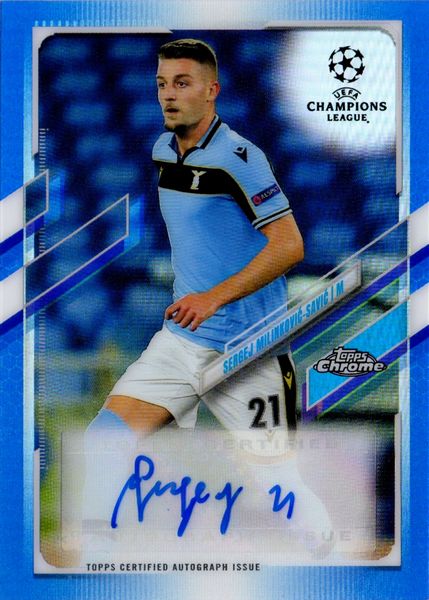 Sergej  Milinkovic-Savic : Lazio - Topps Chrome Blue Refractor 26/150  - Asta Pop Culture / Memorabilia e Card - Associazione Nazionale - Case d'Asta italiane