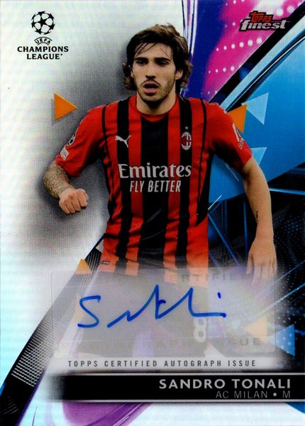 Sandro  Tonali : Milan - Topps Finest UCL  - Asta Pop Culture / Memorabilia e Card - Associazione Nazionale - Case d'Asta italiane