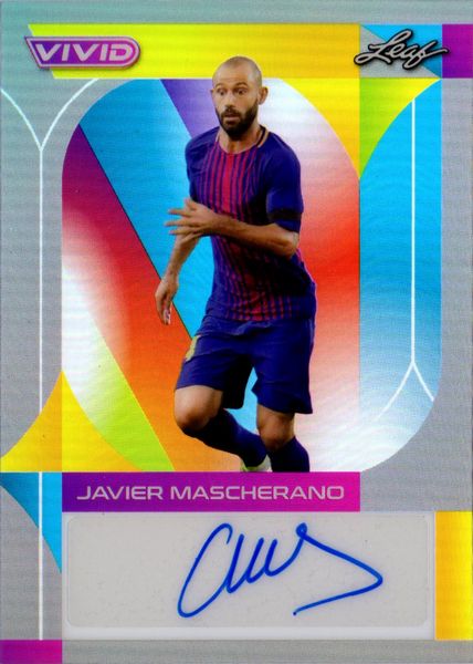 Javier  Mascherano : Barcellona - Leaf Vivid Green Parallel 5/7  - Asta Pop Culture / Memorabilia e Card - Associazione Nazionale - Case d'Asta italiane