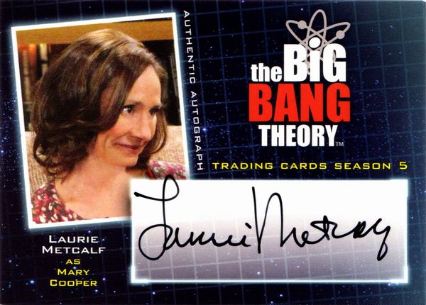 Laurie  Metcalf : Big Bang Theory autograph card  - Asta Pop Culture / Memorabilia e Card - Associazione Nazionale - Case d'Asta italiane