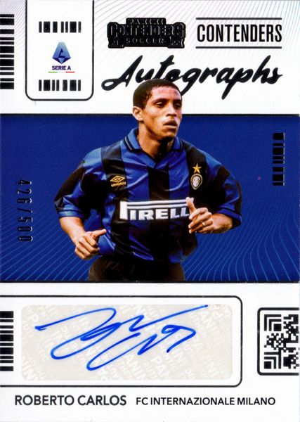 Roberto  Carlos : Inter - Panini Contenders 426/500  - Asta Pop Culture / Memorabilia e Card - Associazione Nazionale - Case d'Asta italiane