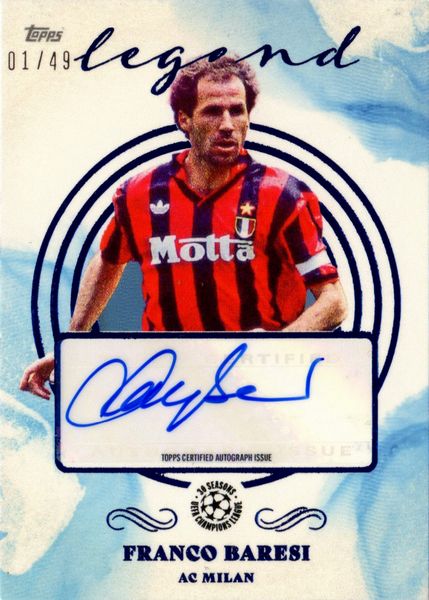 Franco  Baresi : Milan - Topps Pearl UEFA Champions League 01/49  - Asta Pop Culture / Memorabilia e Card - Associazione Nazionale - Case d'Asta italiane