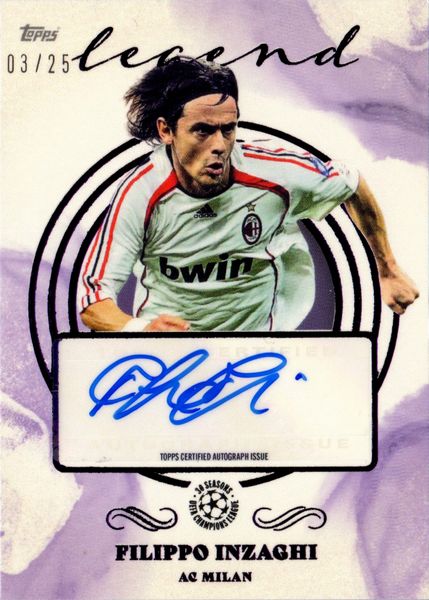 Filippo  Inzaghi : Milan - Topps Pearl UCL Soccer 3/25  - Asta Pop Culture / Memorabilia e Card - Associazione Nazionale - Case d'Asta italiane