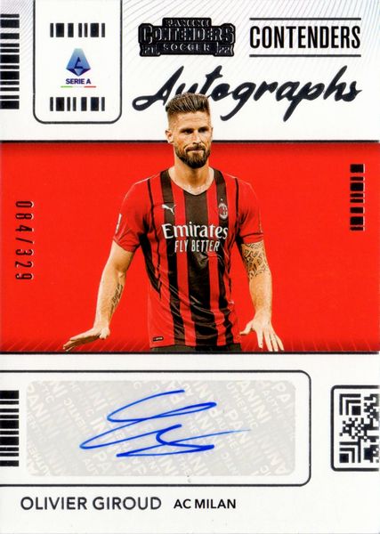 Olivier  Giroud : Milan - Panini Chronicles Contenders Serie A 84/329  - Asta Pop Culture / Memorabilia e Card - Associazione Nazionale - Case d'Asta italiane