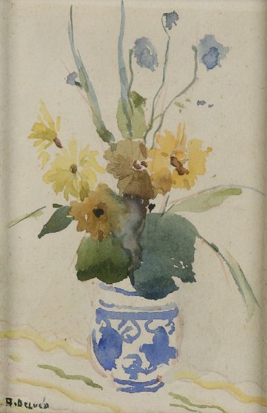 Arturo De Luca : Vaso di fiori  - Asta Antiquariato e dipinti - Associazione Nazionale - Case d'Asta italiane