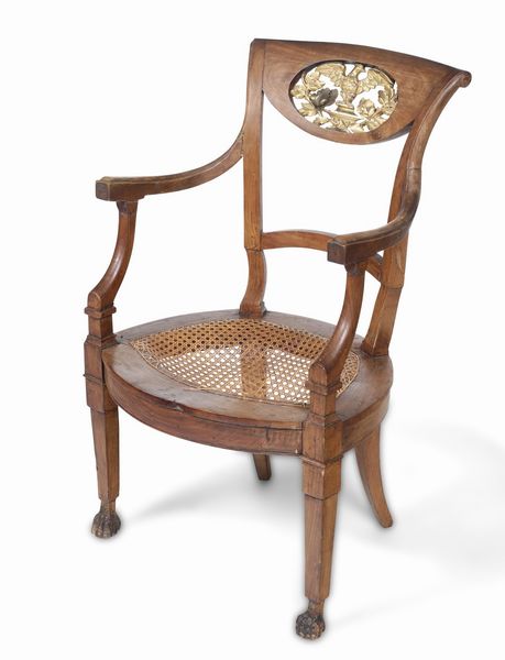 Coppia di poltrone in legno e cannet. XIX secolo  - Asta Antiquariato e dipinti - Associazione Nazionale - Case d'Asta italiane