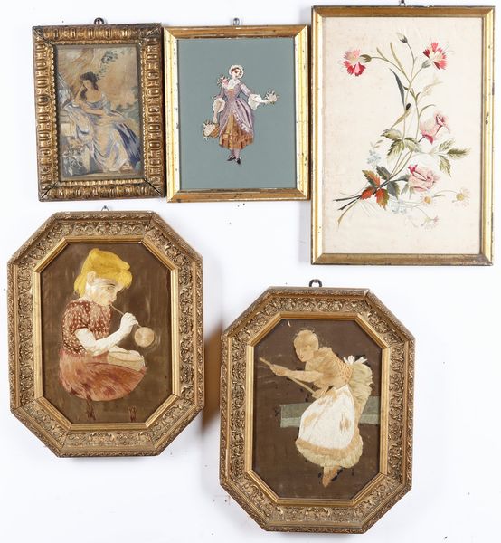 Lotto di tessuti ricamati a tema religioso. Varie epoche e manifatture  - Asta Antiquariato e dipinti - Associazione Nazionale - Case d'Asta italiane