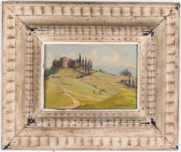 Lotto di due paesaggi uno a firma Leonardi e uno Battocletti  - Asta Antiquariato e dipinti - Associazione Nazionale - Case d'Asta italiane