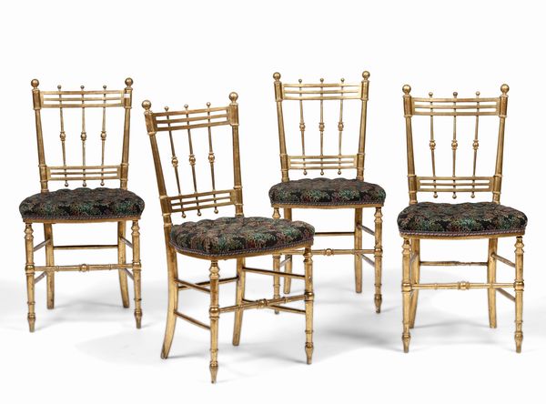 Quattro sedie in legno dorato  - Asta Antiquariato e dipinti - Associazione Nazionale - Case d'Asta italiane
