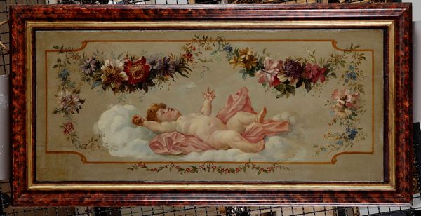 Artista del XIX secolo Figure di amorini con ghirlande i fiori  - Asta Antiquariato e dipinti - Associazione Nazionale - Case d'Asta italiane