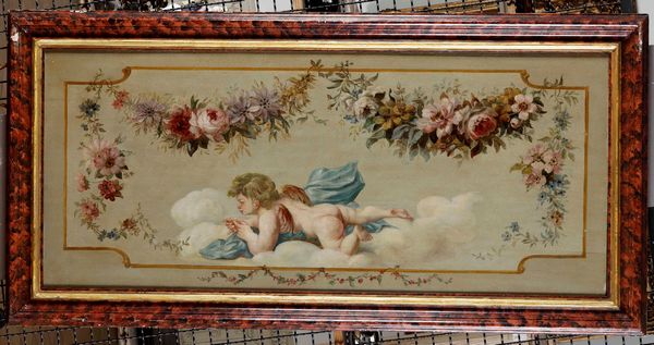 Artista del XIX secolo Figure di amorini con ghirlande i fiori  - Asta Antiquariato e dipinti - Associazione Nazionale - Case d'Asta italiane