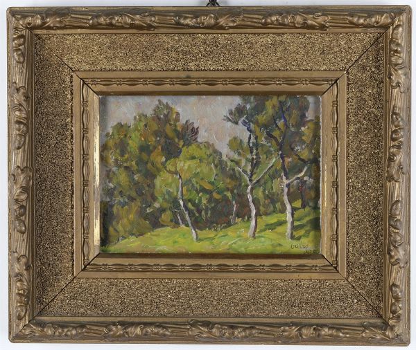 Firmato Vairo Paesaggio boschivo  - Asta Antiquariato e dipinti - Associazione Nazionale - Case d'Asta italiane