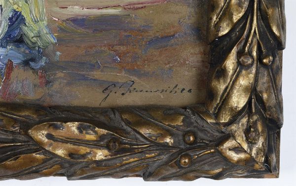 Giuseppe Pennasilico : Madre con bambino in spiaggia  - Asta Antiquariato e dipinti - Associazione Nazionale - Case d'Asta italiane