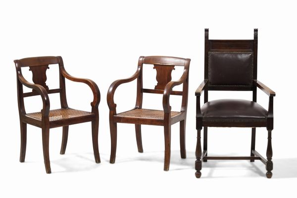 Lotto di tre poltrone. XIX secolo  - Asta Antiquariato e dipinti - Associazione Nazionale - Case d'Asta italiane