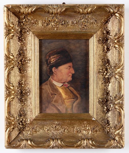 Tempera su cartone raffigurante figura maschile di profilo  - Asta Antiquariato e dipinti - Associazione Nazionale - Case d'Asta italiane