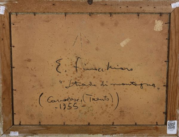Enzo Finocchiaro : Strada di montagna (Cavalese)  - Asta Antiquariato e dipinti - Associazione Nazionale - Case d'Asta italiane