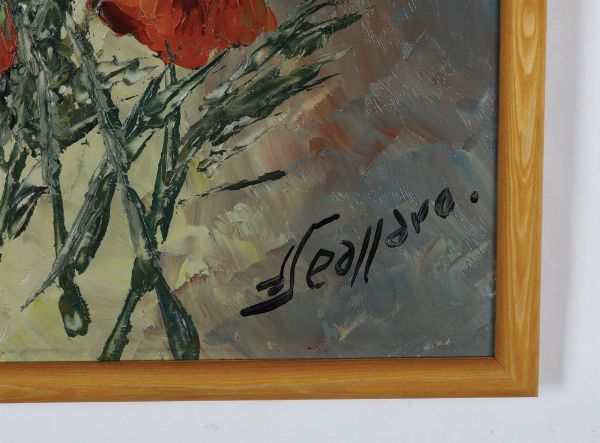 Saverio Seassaro : Fiori  - Asta Antiquariato e dipinti - Associazione Nazionale - Case d'Asta italiane