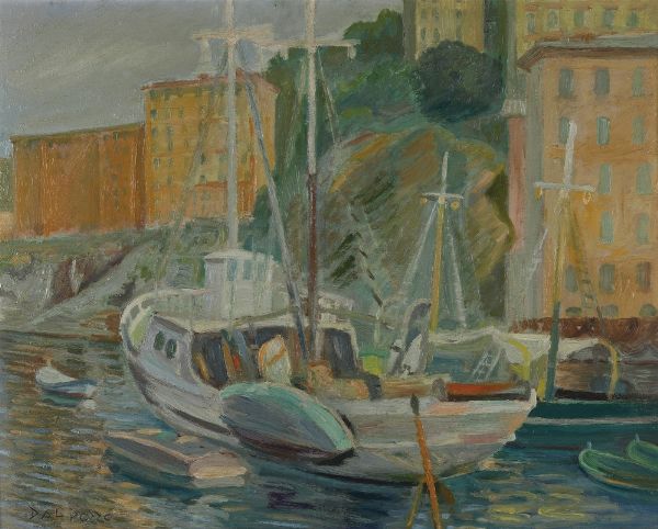Francesco Dal Pozzo : Il peschereccio  - Asta Antiquariato e dipinti - Associazione Nazionale - Case d'Asta italiane
