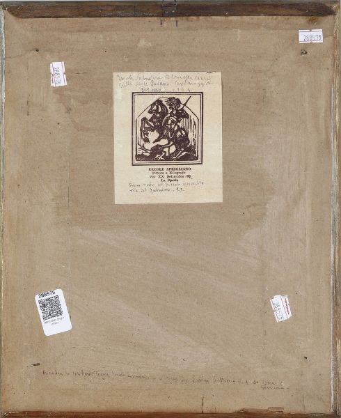 Ercole Salvatore Aprigliano : Sentiero con alberi  - Asta Antiquariato e dipinti - Associazione Nazionale - Case d'Asta italiane