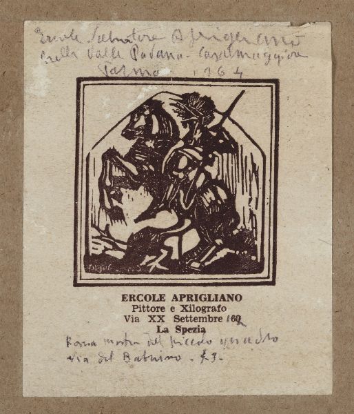 Ercole Salvatore Aprigliano : Sentiero con alberi  - Asta Antiquariato e dipinti - Associazione Nazionale - Case d'Asta italiane