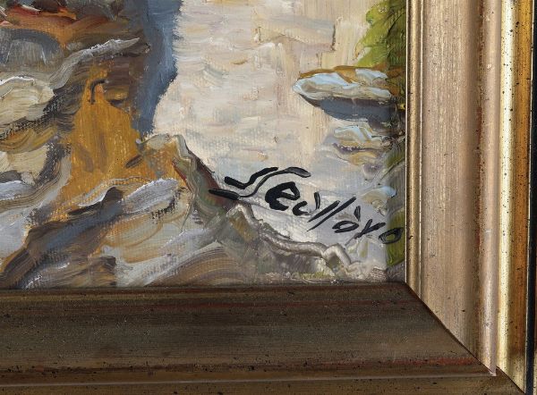 Saverio Seassaro : Passeggiata di nervi scogliere e ponente  - Asta Antiquariato e dipinti - Associazione Nazionale - Case d'Asta italiane