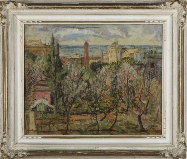 Luigi De Jatta : Paesaggio ligure  - Asta Antiquariato e dipinti - Associazione Nazionale - Case d'Asta italiane