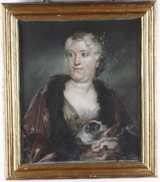 Scuola francese del XIX secolo Figura femminile  - Asta Antiquariato e dipinti - Associazione Nazionale - Case d'Asta italiane