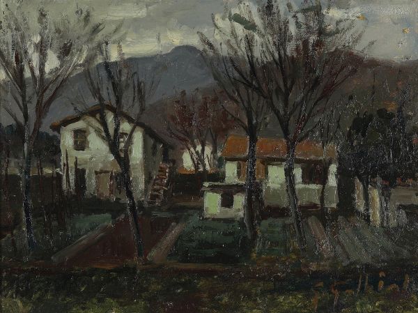 Giacinto Galbiati : Campagna ligure  - Asta Antiquariato e dipinti - Associazione Nazionale - Case d'Asta italiane