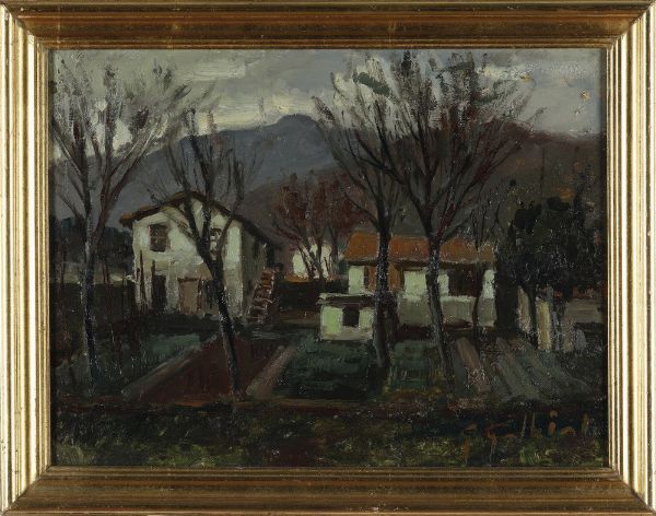 Giacinto Galbiati : Campagna ligure  - Asta Antiquariato e dipinti - Associazione Nazionale - Case d'Asta italiane