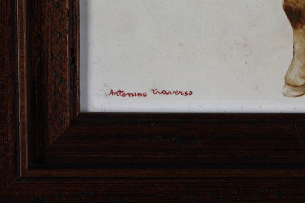 Antonino Traverso : Coppia di mattonelle con figure inerenti al mondo campagnolo  - Asta Antiquariato e dipinti - Associazione Nazionale - Case d'Asta italiane