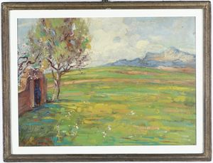 Giubilei Silla Paesaggio di campagna  - Asta Antiquariato e dipinti - Associazione Nazionale - Case d'Asta italiane