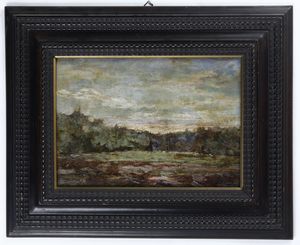 Pittore del XIX-XX secolo Paesaggio di campagna  - Asta Antiquariato e dipinti - Associazione Nazionale - Case d'Asta italiane