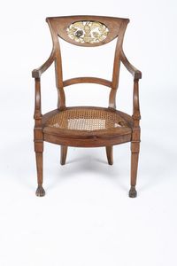 Coppia di poltrone in legno e cannet. XIX secolo  - Asta Antiquariato e dipinti - Associazione Nazionale - Case d'Asta italiane