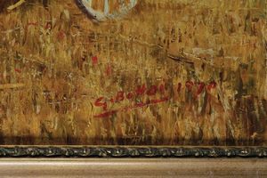 Giovanni Bottai : Raccolta del grano  - Asta Antiquariato e dipinti - Associazione Nazionale - Case d'Asta italiane