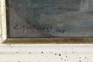 Emanuele Martinengo : Paesaggio costiero, 1938  - Asta Antiquariato e dipinti - Associazione Nazionale - Case d'Asta italiane