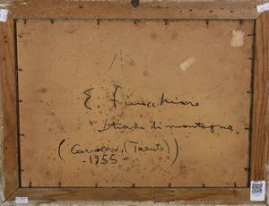 Enzo Finocchiaro : Strada di montagna (Cavalese)  - Asta Antiquariato e dipinti - Associazione Nazionale - Case d'Asta italiane