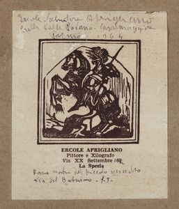 Ercole Salvatore Aprigliano : Sentiero con alberi  - Asta Antiquariato e dipinti - Associazione Nazionale - Case d'Asta italiane