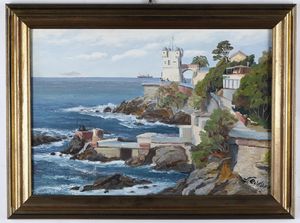 Saverio Seassaro : Passeggiata di nervi scogliere e ponente  - Asta Antiquariato e dipinti - Associazione Nazionale - Case d'Asta italiane