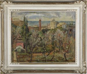 Luigi De Jatta : Paesaggio ligure  - Asta Antiquariato e dipinti - Associazione Nazionale - Case d'Asta italiane