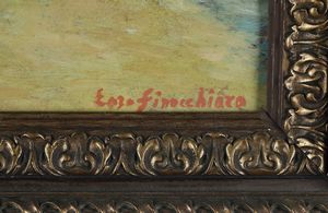 Enzo Finocchiaro : Veduta di Noli  - Asta Antiquariato e dipinti - Associazione Nazionale - Case d'Asta italiane