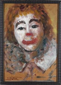 Aurelio Craffonara : Pagliaccio  - Asta Antiquariato e dipinti - Associazione Nazionale - Case d'Asta italiane