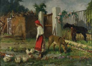 Cesare Tubino - Contadina nel campo