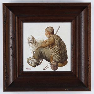 Antonino Traverso : Coppia di mattonelle con figure inerenti al mondo campagnolo  - Asta Antiquariato e dipinti - Associazione Nazionale - Case d'Asta italiane
