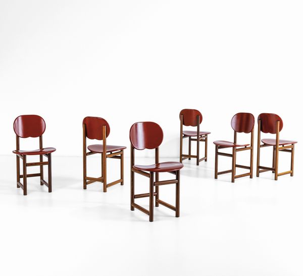 AFRA E TOBIA SCARPA : Sei sedie dalla collezione New Harmony  - Asta Design 200 - Associazione Nazionale - Case d'Asta italiane