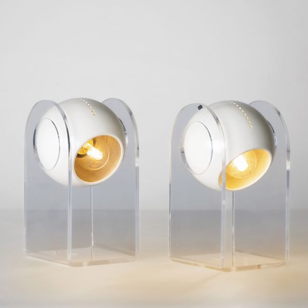 GINO SARFATTI : Due lampade da tavolo mod. 540/p  - Asta Design 200 - Associazione Nazionale - Case d'Asta italiane