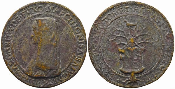 Margherita di Foix (1473-1536) Marchesa di Saluzzo  - Asta Placchette e medaglie dal XIV al XIX secolo - Associazione Nazionale - Case d'Asta italiane