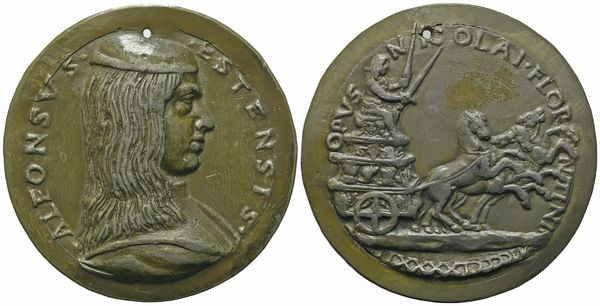 Nicolò Fiorentino : ALFONSO  I D'ESTE (1476-1534)  - Asta Placchette e medaglie dal XIV al XIX secolo - Associazione Nazionale - Case d'Asta italiane